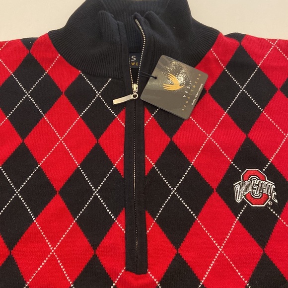 Men’s Ohio state 1/4 zip argyle sweater size medium - Picture 2 of 5